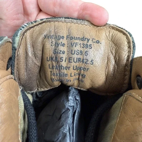 Vintage Foundry Co. Talon Black Leather Lace Up Moto Boots Mens US 9.5 VF1395 - Picture 7 of 7